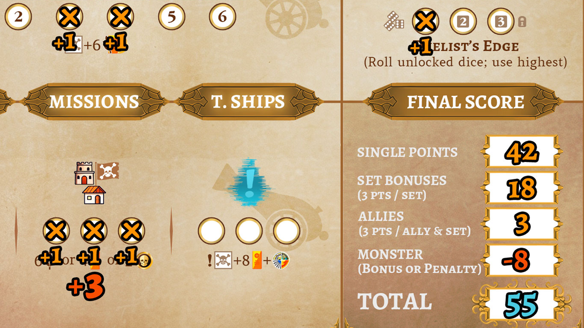 A closeup preview of the game's second game sheet the achievements sheet