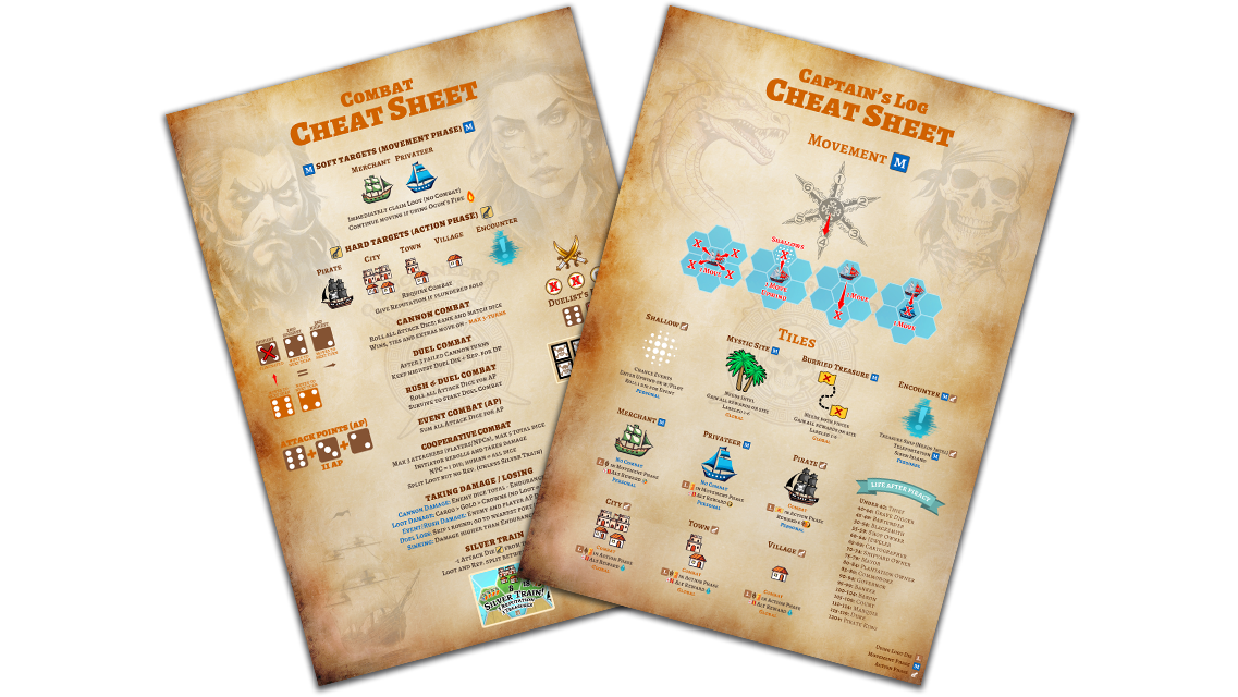 two buccaneer heroes cheat sheets