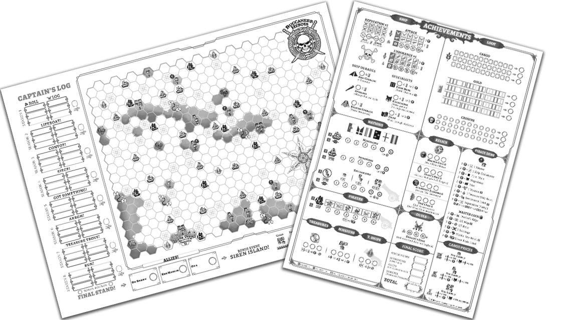 buccaneer heroes game-sheets low ink