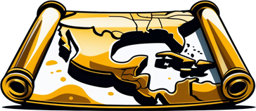 A golden icon of a map of the Caribbean