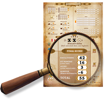 Magnifying Glass on Pirate Board Game's Achievements Sheet