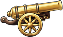 A pirate ship cannon