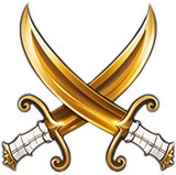 Two crossed pirate swords