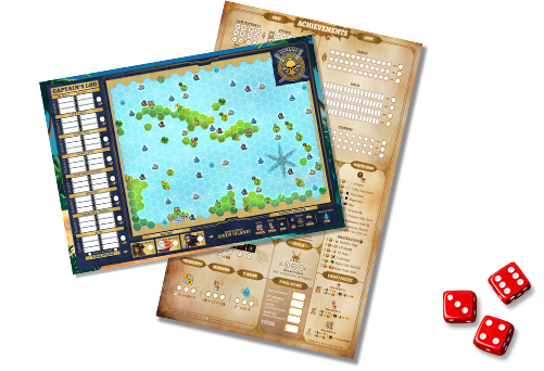 Preview of Buccaneer Heroes Captain's Log and Achievements sheets